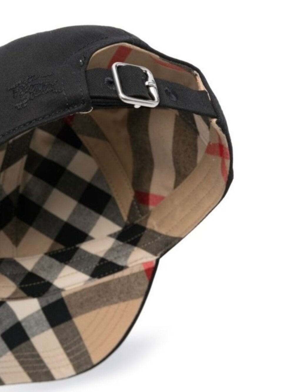 Burberry Check Lined Cotton Blend Baseball Cap Black S 8083524 - Picture 5 of 14